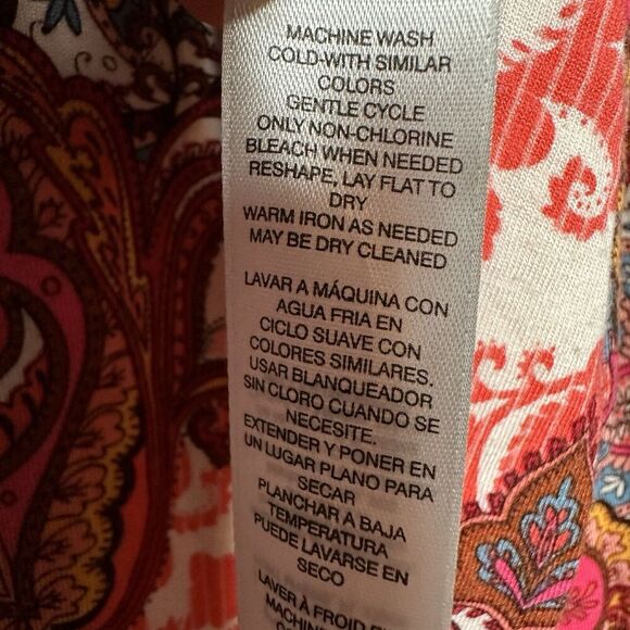 2/$30 Chicos Paisley Tunic Top Size L Colorful Boho Hippie Western Stretch - Picture 10 of 11